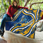 Eels Rugby Mascot Quilt Fierce Athlete Graphic in Sports Style