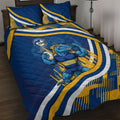 Eels Rugby Mascot Quilt Bed Set Fierce Athlete Graphic in Sports Style
