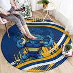 Eels Rugby Mascot Round Carpet Fierce Athlete Graphic in Sports Style
