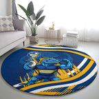 Eels Rugby Mascot Round Carpet Fierce Athlete Graphic in Sports Style