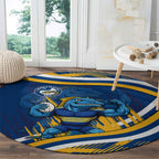 Eels Rugby Mascot Round Carpet Fierce Athlete Graphic in Sports Style