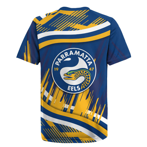 Eels Rugby Mascot Rugby Jersey Fierce Athlete Graphic in Sports Style