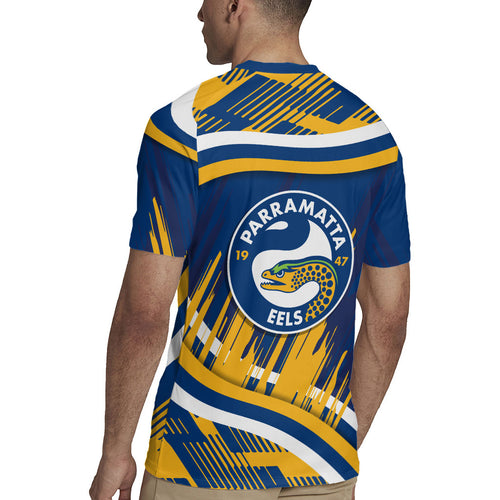 Eels Rugby Mascot Rugby Jersey Fierce Athlete Graphic in Sports Style