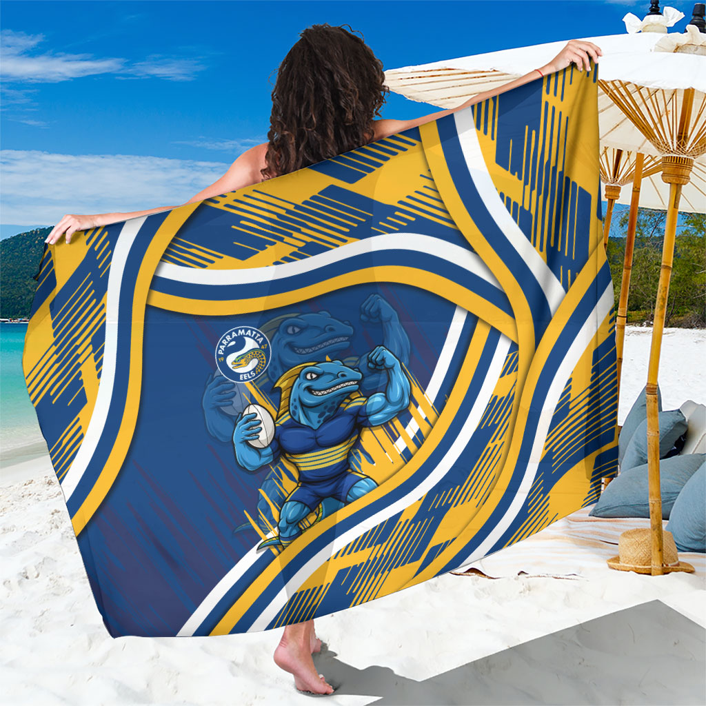 Eels Rugby Mascot Sarong Fierce Athlete Graphic in Sports Style