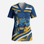 Eels Rugby Mascot Scrub Top Fierce Athlete Graphic in Sports Style
