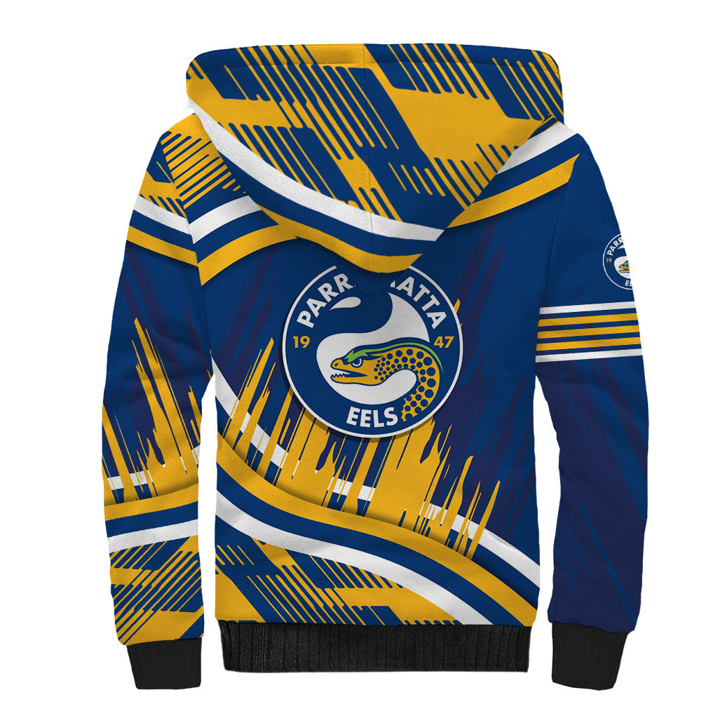 Eels Rugby Mascot Sherpa Hoodie Fierce Athlete Graphic in Sports Style