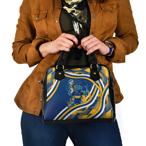 Eels Rugby Mascot Shoulder Handbag Fierce Athlete Graphic in Sports Style