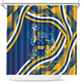 Eels Rugby Mascot Shower Curtain Fierce Athlete Graphic in Sports Style