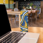 Eels Rugby Mascot Skinny Tumbler Fierce Athlete Graphic in Sports Style