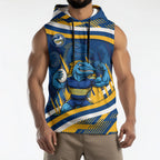 Eels Rugby Mascot Sleeveless Hoodie Fierce Athlete Graphic in Sports Style