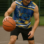 Eels Rugby Mascot Sleeveless Hoodie Fierce Athlete Graphic in Sports Style