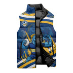 Eels Rugby Mascot Sleeveless Puffer Jacket Fierce Athlete Graphic in Sports Style