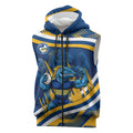 Eels Rugby Mascot Sleeveless Zip Hoodie Fierce Athlete Graphic in Sports Style