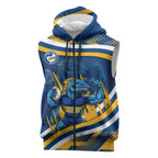Eels Rugby Mascot Sleeveless Zip Hoodie Fierce Athlete Graphic in Sports Style