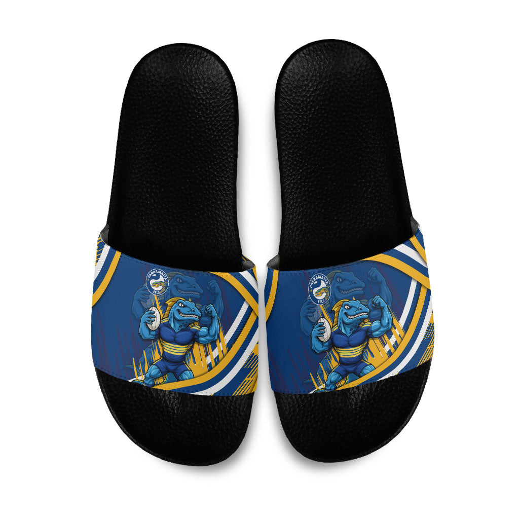Eels Rugby Mascot Slide Sandals Fierce Athlete Graphic in Sports Style