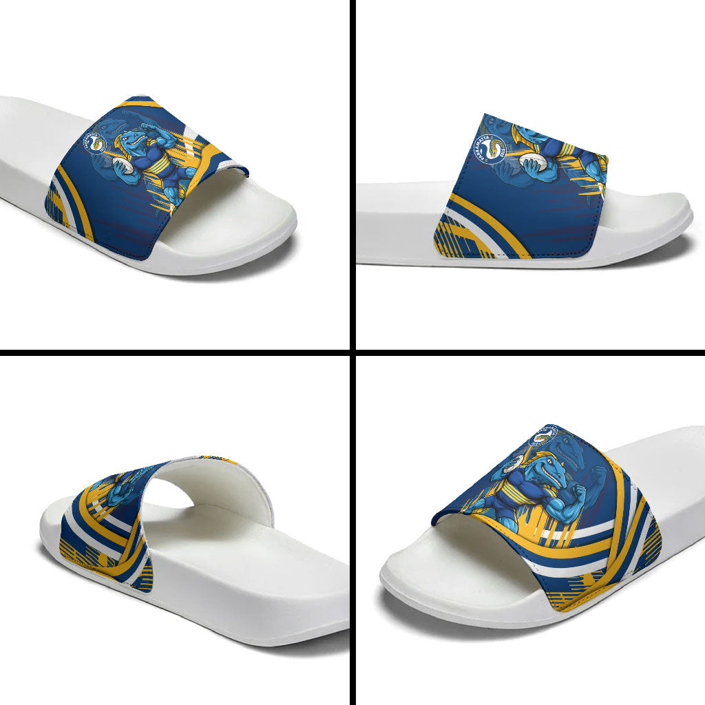 Eels Rugby Mascot Slide Sandals Fierce Athlete Graphic in Sports Style