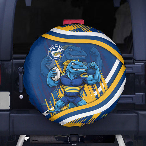 Eels Rugby Mascot Spare Tire Cover Fierce Athlete Graphic in Sports Style