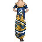Eels Rugby Mascot Summer Maxi Dress Fierce Athlete Graphic in Sports Style