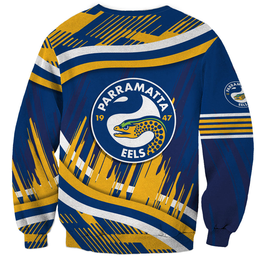 Eels Rugby Mascot Sweatshirt Fierce Athlete Graphic in Sports Style