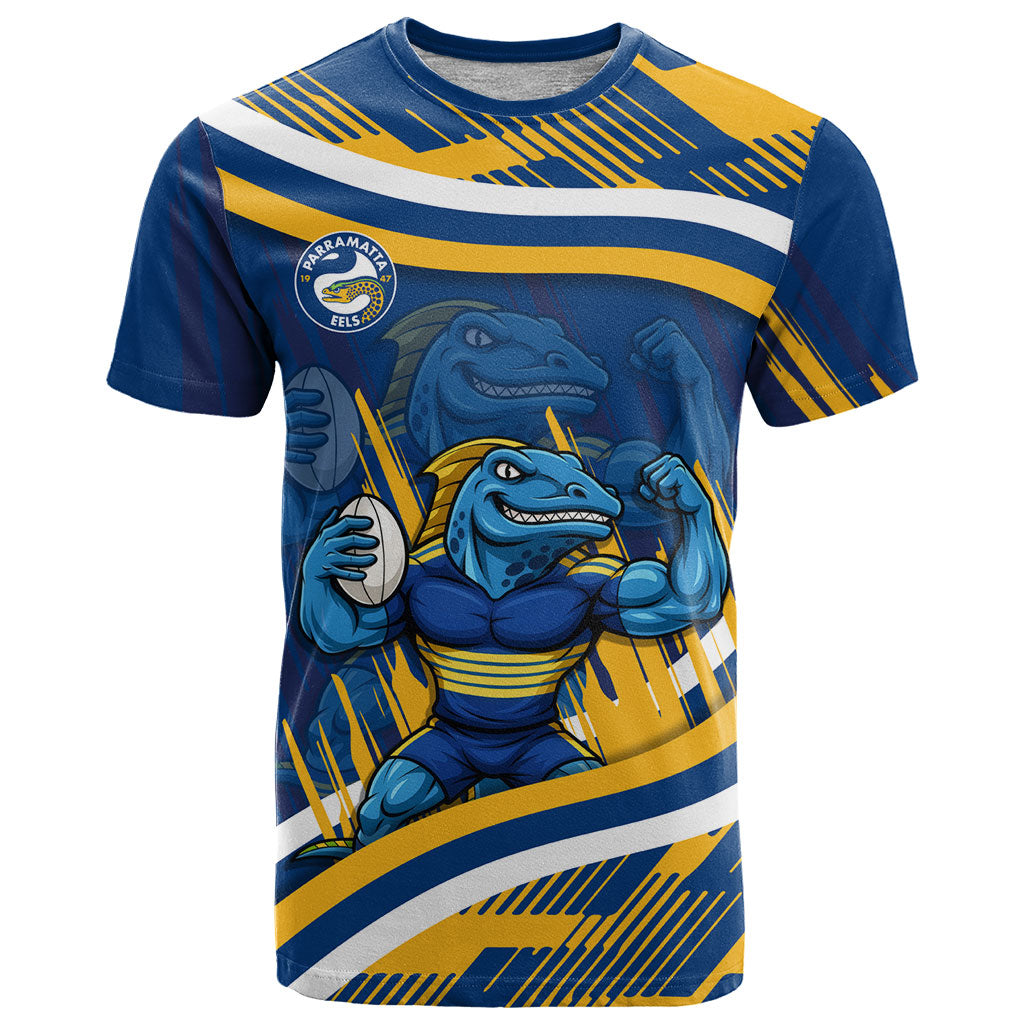 Eels Rugby Mascot T Shirt Fierce Athlete Graphic in Sports Style