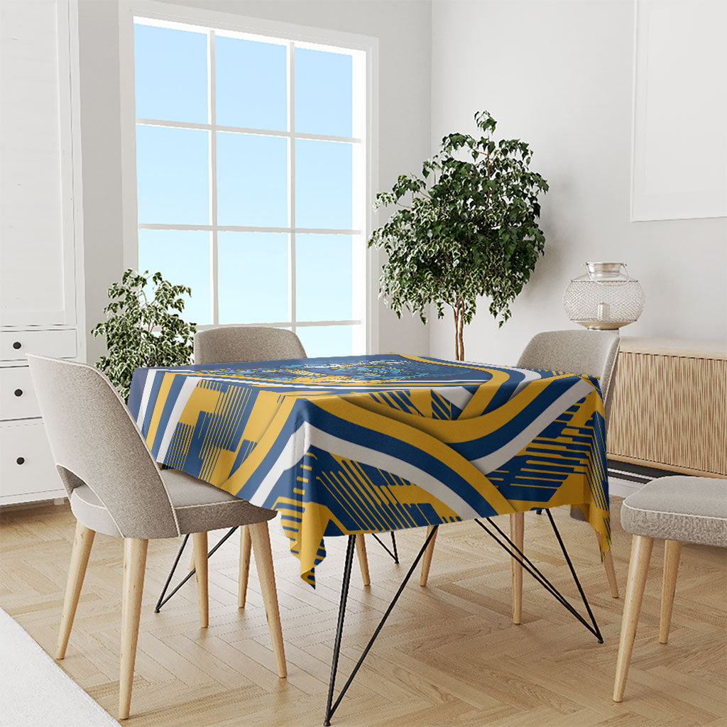 Eels Rugby Mascot Tablecloth Fierce Athlete Graphic in Sports Style