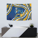 Eels Rugby Mascot Tapestry Fierce Athlete Graphic in Sports Style