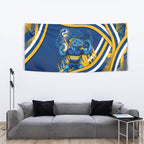 Eels Rugby Mascot Tapestry Fierce Athlete Graphic in Sports Style