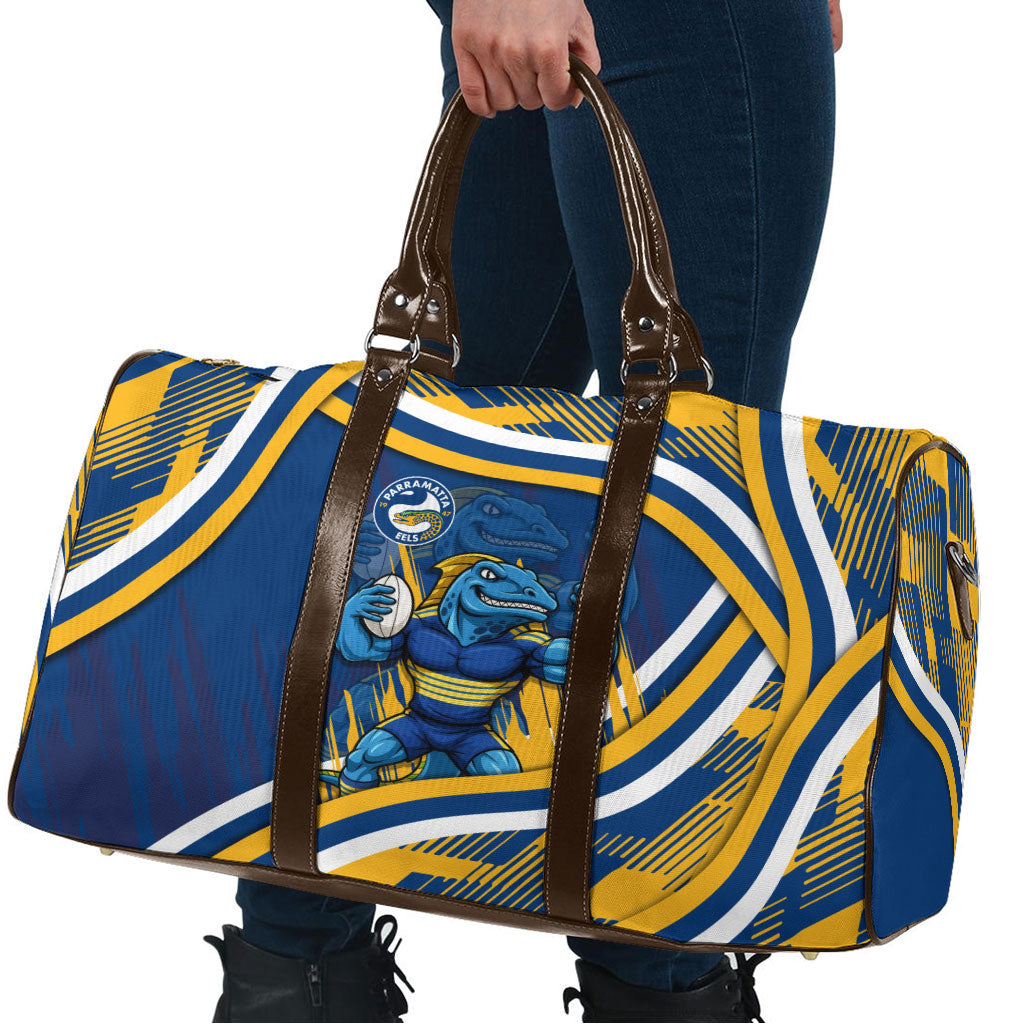 Eels Rugby Mascot Travel Bag Fierce Athlete Graphic in Sports Style