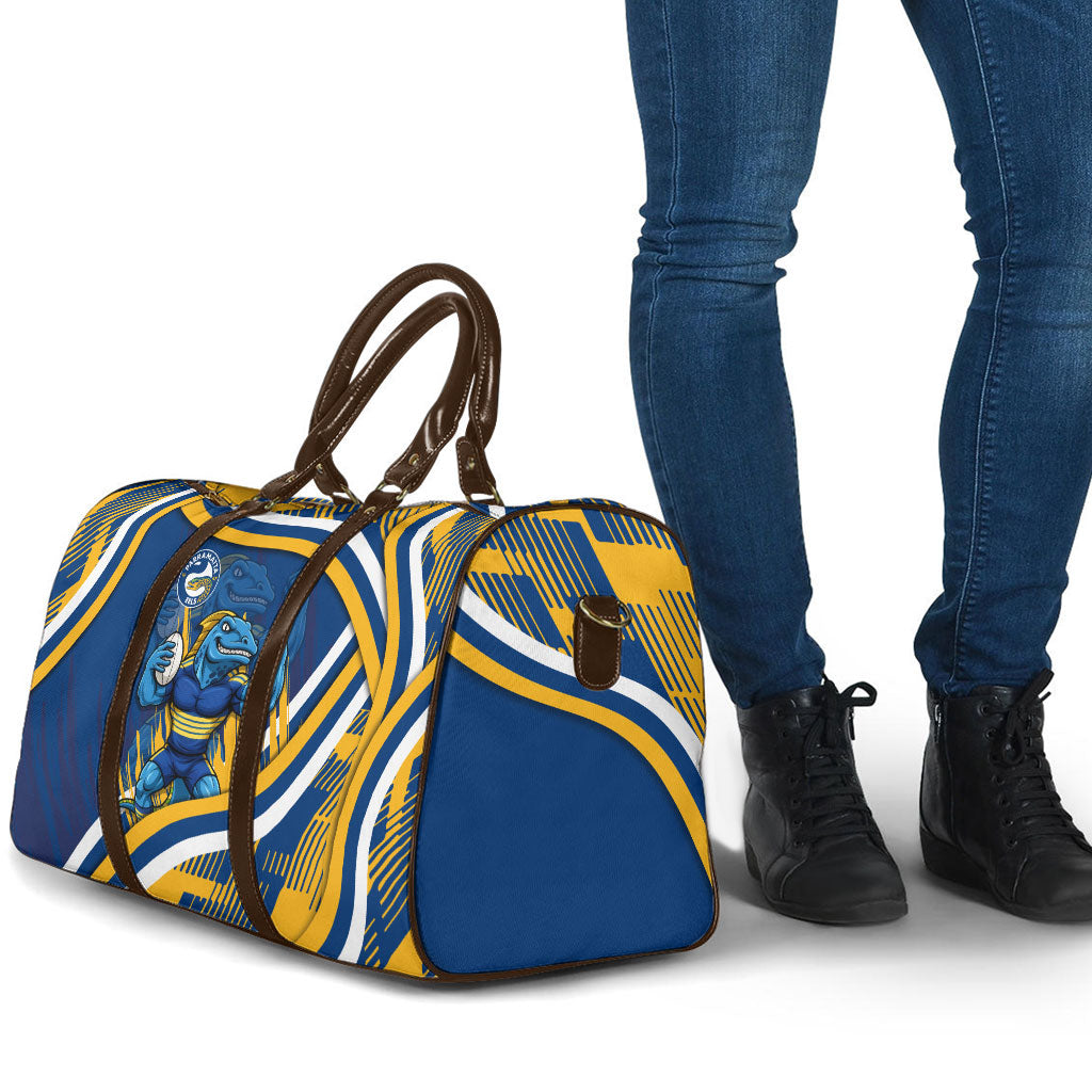 Eels Rugby Mascot Travel Bag Fierce Athlete Graphic in Sports Style