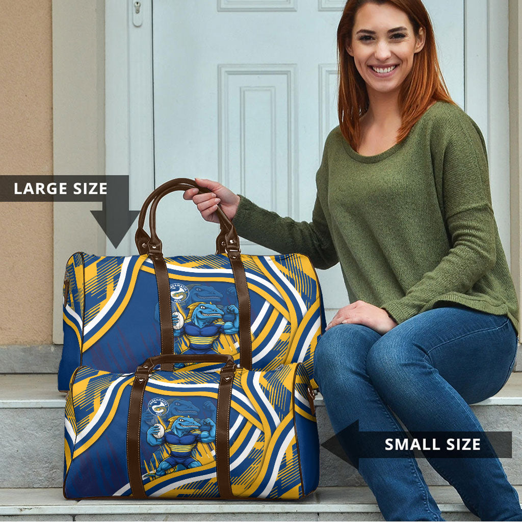 Eels Rugby Mascot Travel Bag Fierce Athlete Graphic in Sports Style