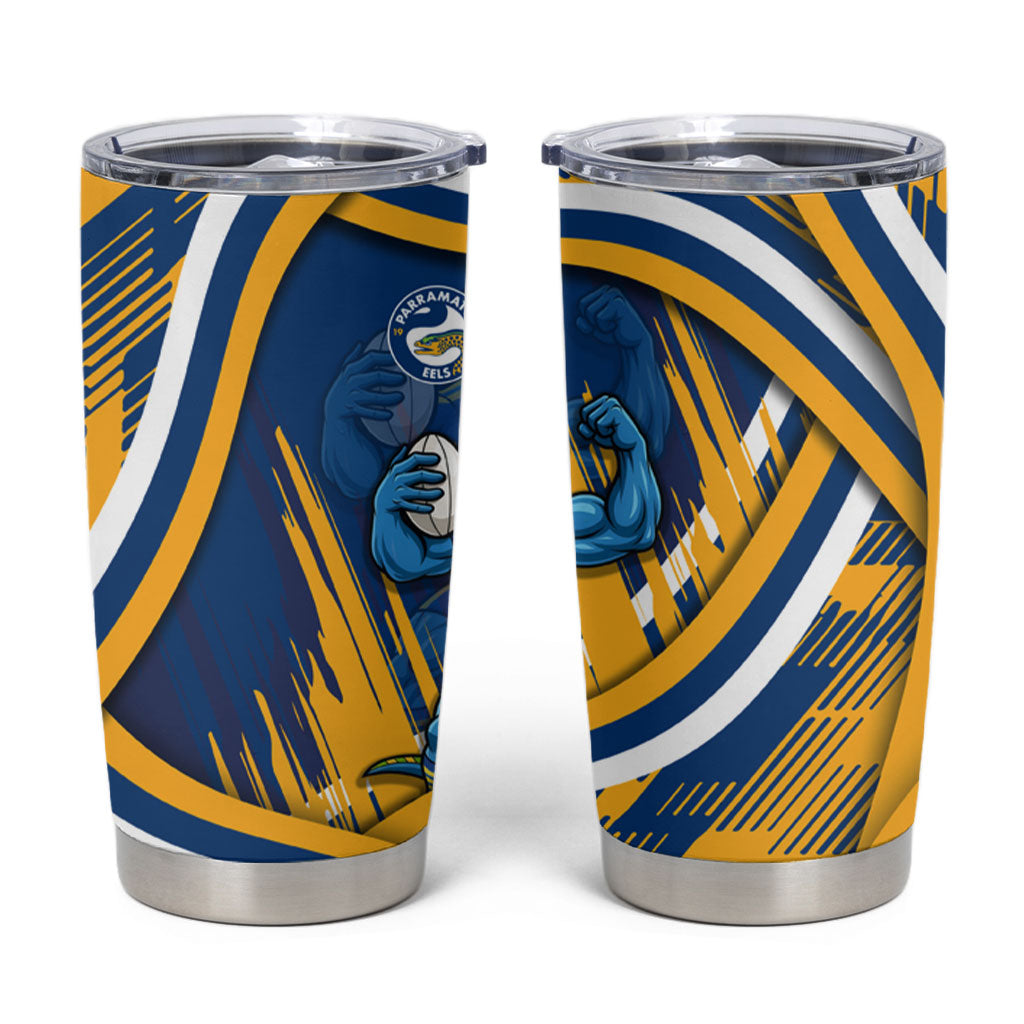 Eels Rugby Mascot Tumbler Cup Fierce Athlete Graphic in Sports Style