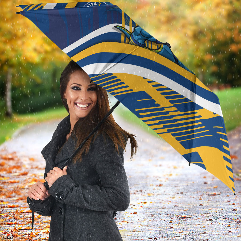 Eels Rugby Mascot Umbrella Fierce Athlete Graphic in Sports Style