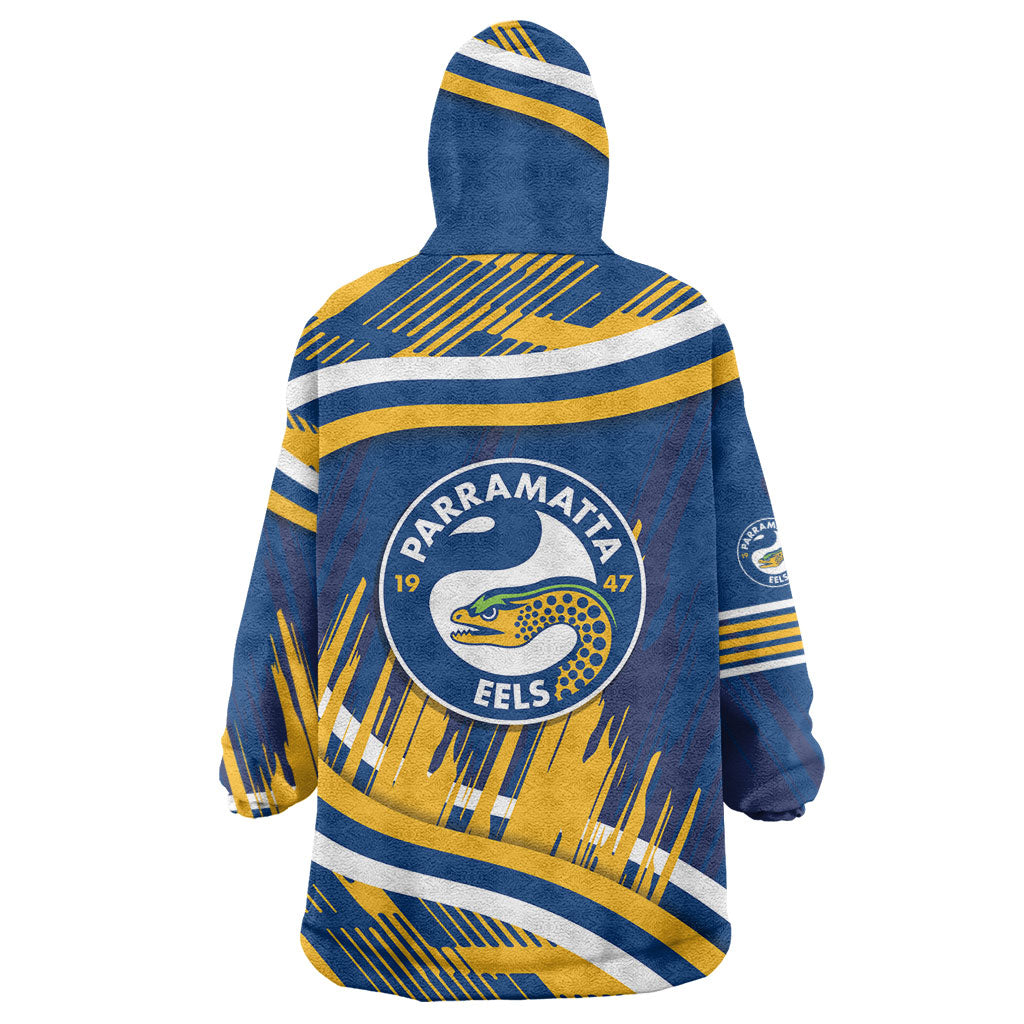 Eels Rugby Mascot Wearable Blanket Hoodie Fierce Athlete Graphic in Sports Style