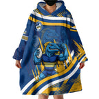Eels Rugby Mascot Wearable Blanket Hoodie Fierce Athlete Graphic in Sports Style