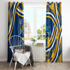 Eels Rugby Mascot Window Curtain Fierce Athlete Graphic in Sports Style