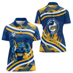 Eels Rugby Mascot Women Polo Shirt Fierce Athlete Graphic in Sports Style