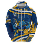 Eels Rugby Mascot Zip Hoodie Fierce Athlete Graphic in Sports Style