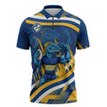 Eels Rugby Mascot Zipper Polo Shirt Fierce Athlete Graphic in Sports Style