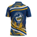 Eels Rugby Mascot Zipper Polo Shirt Fierce Athlete Graphic in Sports Style