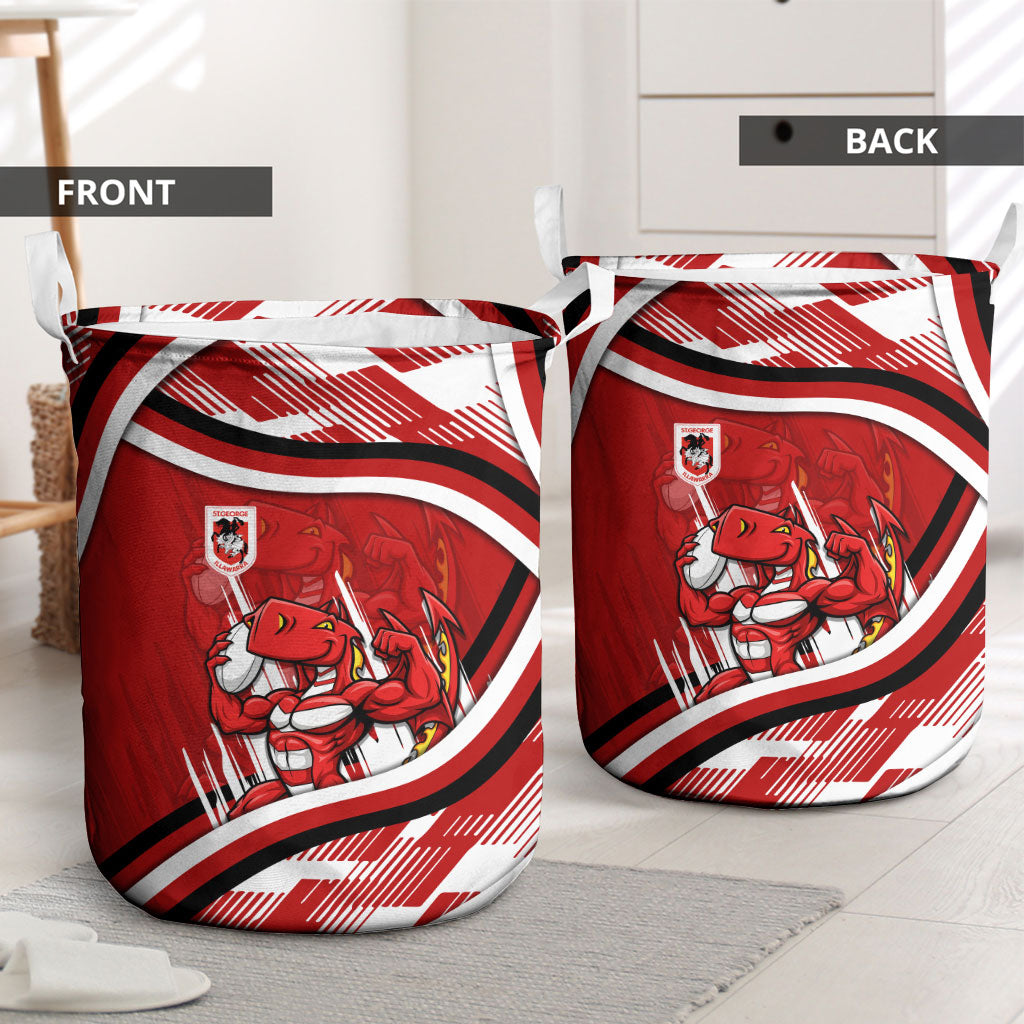 Dragons Rugby Mascot Laundry Basket Fierce Athlete Graphic in Sports Style