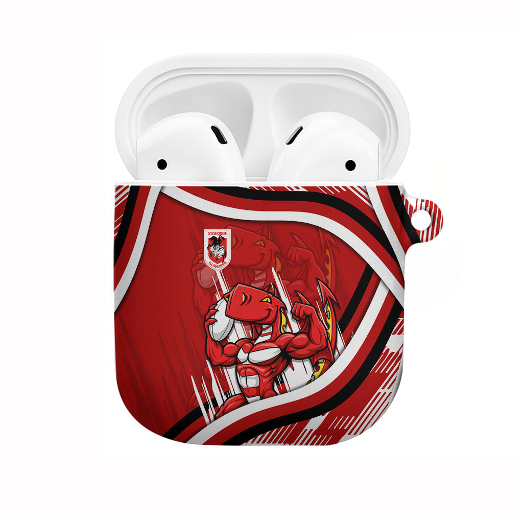 Dragons Rugby Mascot AirPods Case Fierce Athlete Graphic in Sports Style