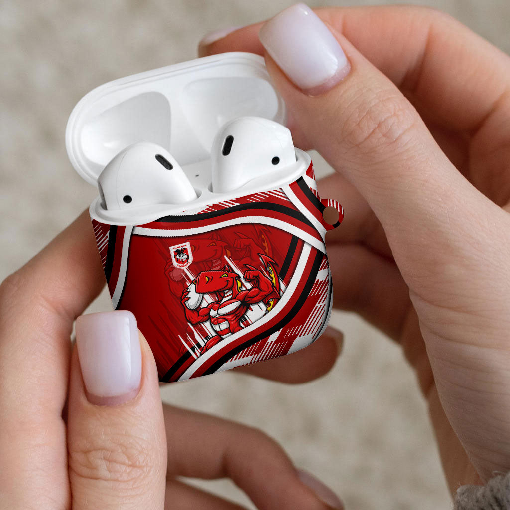 Dragons Rugby Mascot AirPods Case Fierce Athlete Graphic in Sports Style