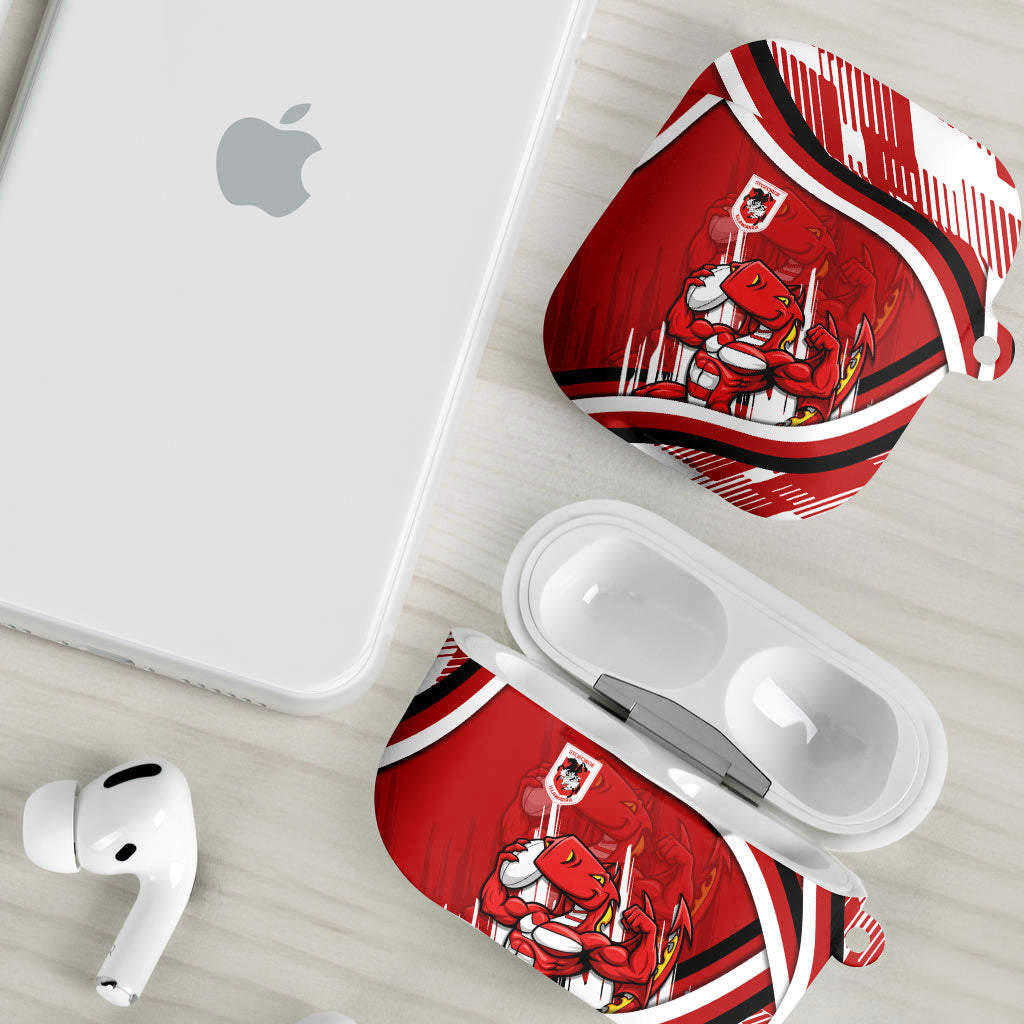 Dragons Rugby Mascot AirPods Case Fierce Athlete Graphic in Sports Style