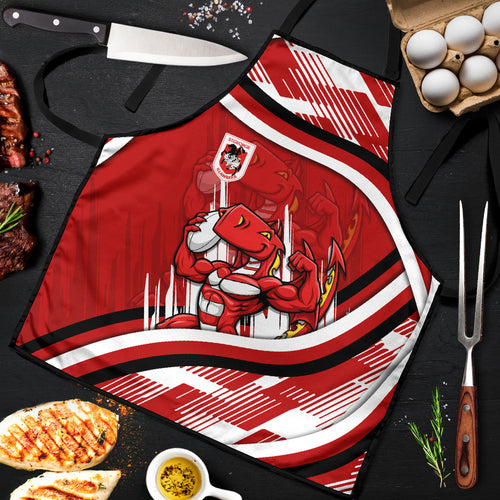 Dragons Rugby Mascot Apron Fierce Athlete Graphic in Sports Style