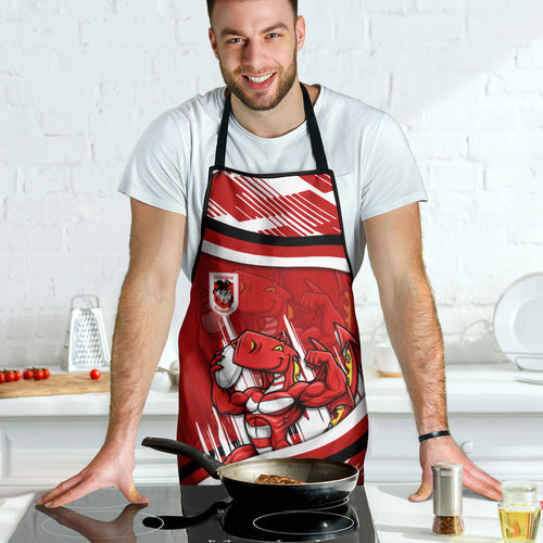 Dragons Rugby Mascot Apron Fierce Athlete Graphic in Sports Style