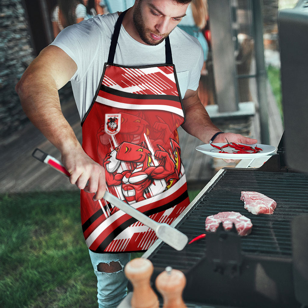 Dragons Rugby Mascot Apron Fierce Athlete Graphic in Sports Style