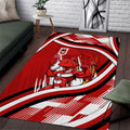 Dragons Rugby Mascot Area Rug Fierce Athlete Graphic in Sports Style