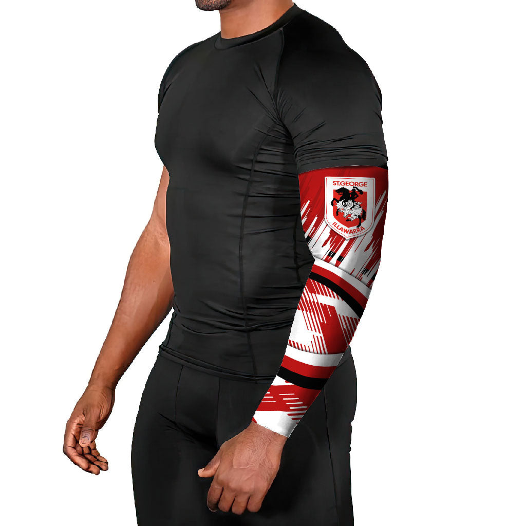 Dragons Rugby Mascot Arm Sleeves Fierce Athlete Graphic in Sports Style