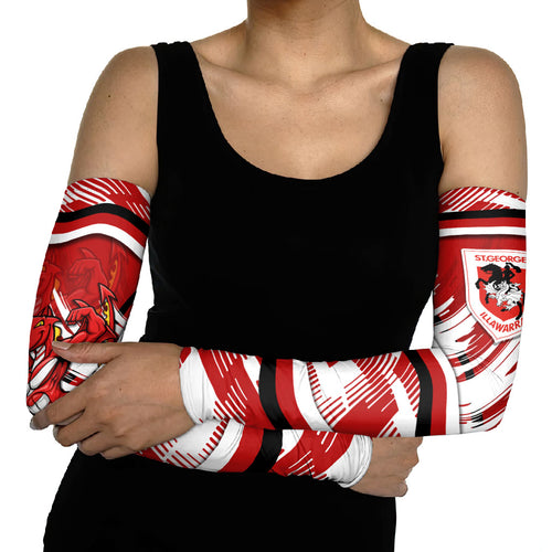 Dragons Rugby Mascot Arm Sleeves Fierce Athlete Graphic in Sports Style