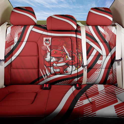 Dragons Rugby Mascot Back Car Seat Cover Fierce Athlete Graphic in Sports Style